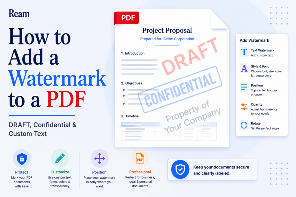 How to Add a Watermark to a PDF (DRAFT, Confidential & Custom Text)