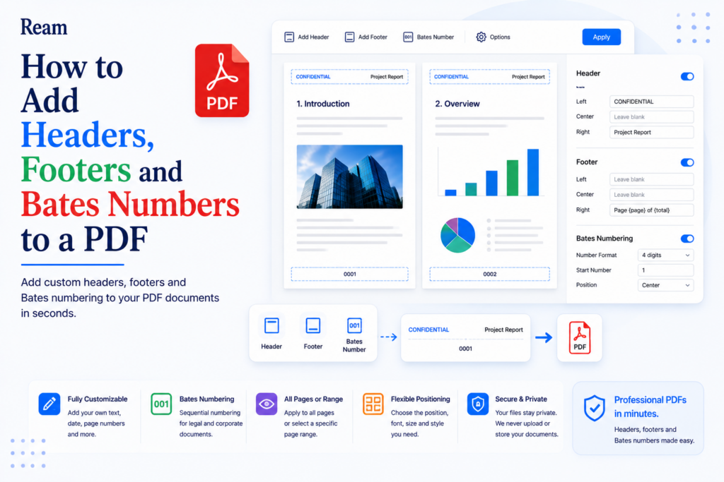 How to Add Headers, Footers & Bates Numbers to a PDF