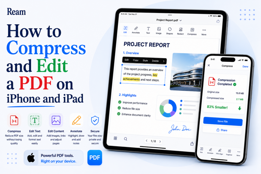 How to Compress and Edit a PDF on iPhone & iPad (No App)