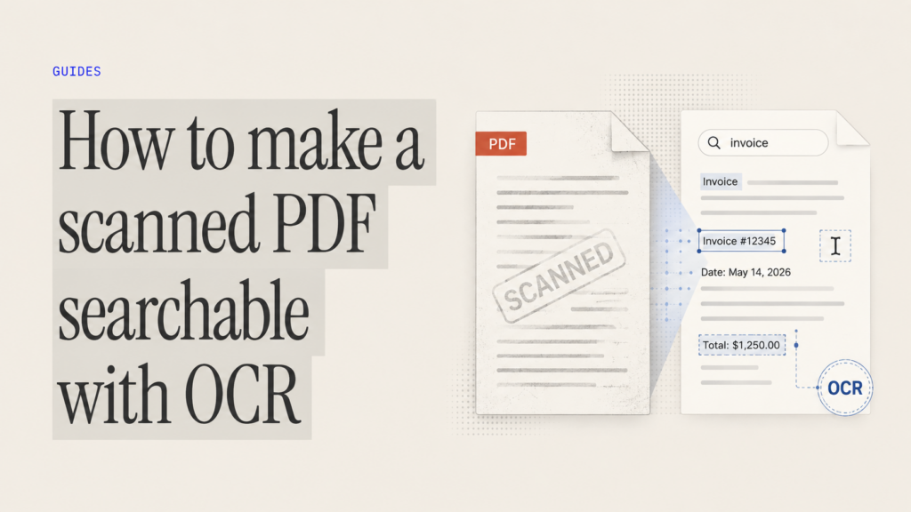 How to make a scanned PDF searchable with OCR